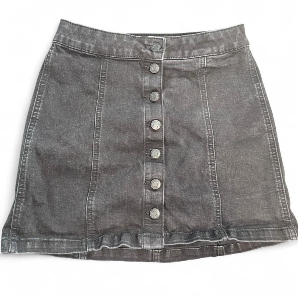 Black Denim Mini Skirt, Size 3